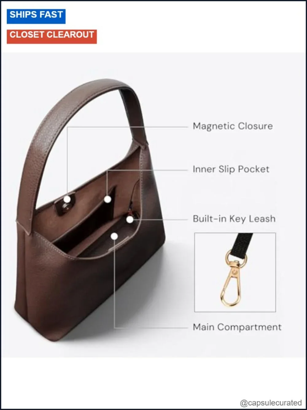 Women's Slouchy Hobo Bag - Soft Vegan Leather Shoulder Purse with Magnetic